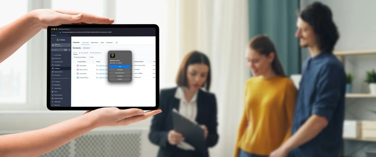 WebFones Browser integrated with CRM